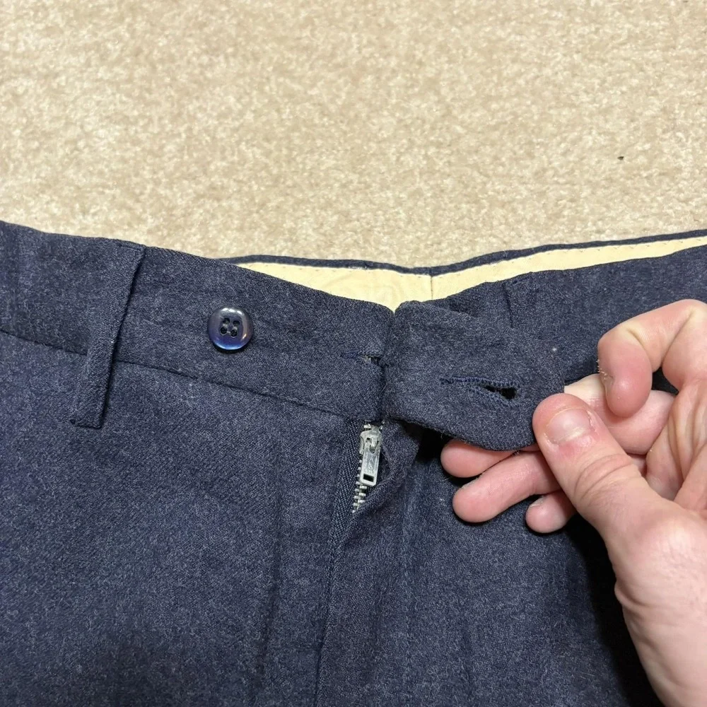 Vtg Yves Saint Laurent Pants Mens 31x30 Navy Wool Pleated Dress Talon 70s‎ 80s